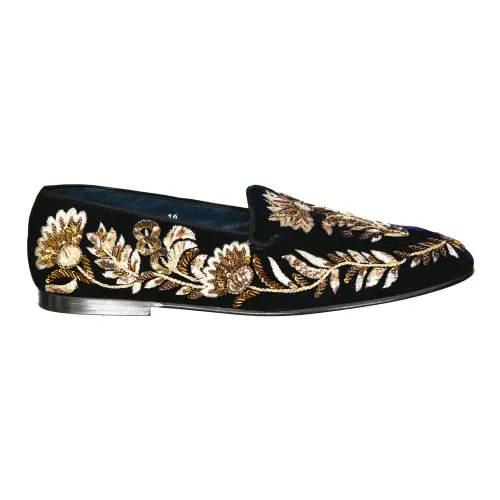 Dolce & Gabbana , Crystal Embellished Loafers Black ,Black male, Sizes: