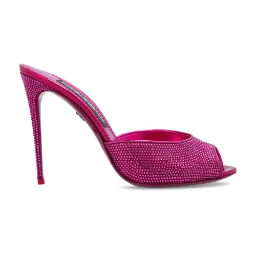 Dolce & Gabbana , Crystal-embellished mules ,Pink female, Sizes: