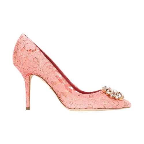 Dolce & Gabbana , Crystal Lace Pumps ,Pink female, Sizes: