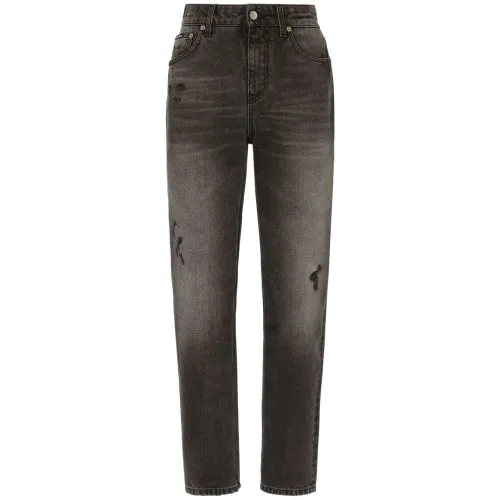 Dolce & Gabbana , Denim Jeans with Zipper and Button Closure ,Gray female, Sizes:
