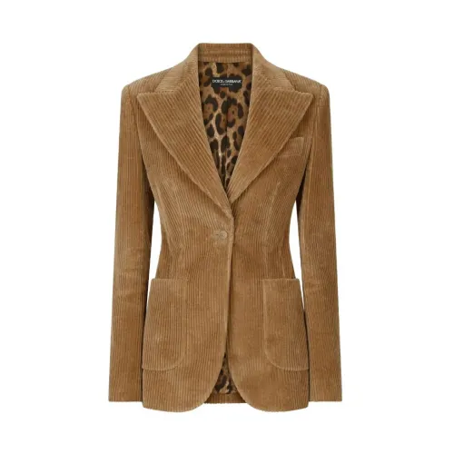 Dolce & Gabbana , Designer Jackets for Men ,Brown female, Sizes: