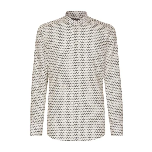 Dolce & Gabbana , DG-Print Long-Sleeve Shirt ,White male, Sizes: