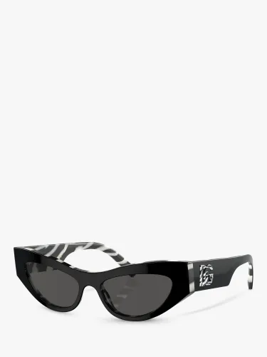 Dolce & Gabbana DG4450 Women's Cat's Eye Sunglasses - Black On Zebra/Grey - Female