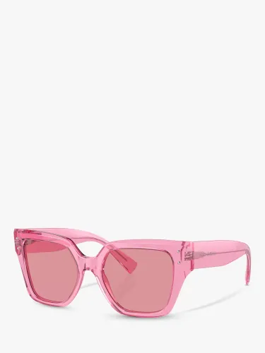 Dolce & Gabbana DG4471 Women's Rectangular Sunglasses, Transparent Pink/Pink - Transparent Pink/Pink - Female