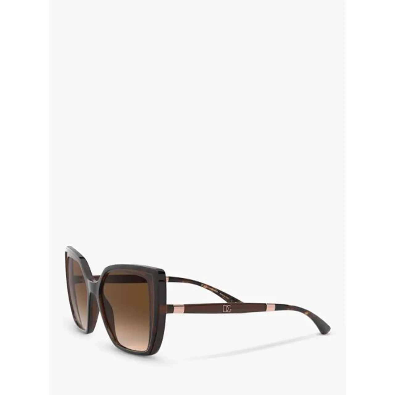 Dolce & Gabbana DG6138 Women's Butterfly Sunglasses, Brown/Brown Gradient - Brown/Brown Gradient - Female