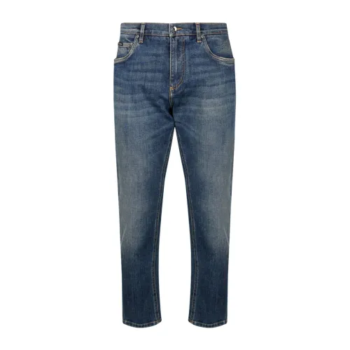 Dolce & Gabbana , Distressed Blue Cotton Loose Fit Jeans ,Blue male, Sizes:
