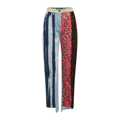 Dolce & Gabbana , Dolce & Gabbana Embroidered Denim Pants ,Multicolor female, Sizes: