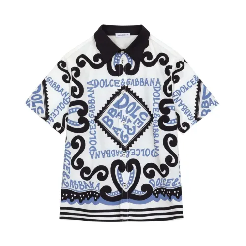 Dolce & Gabbana , Dolce & Gabbana Kids Shirts Blue ,Multicolor male, Sizes: