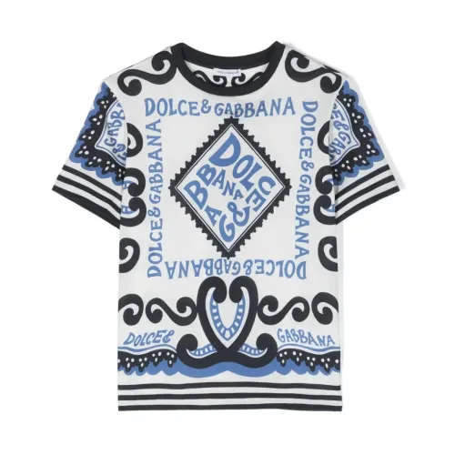 Dolce & Gabbana , Dolce & Gabbana Kids T-shirts and Polos Blue ,Multicolor male, Sizes: