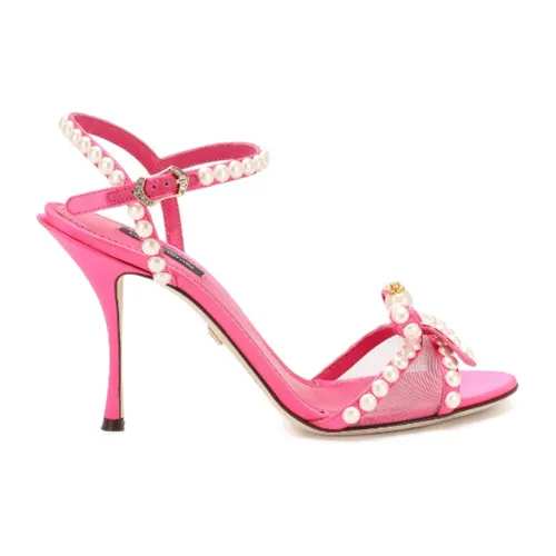 Dolce & Gabbana , Dolce & Gabbana Pearl-Embellished Sandals ,Pink female, Sizes: