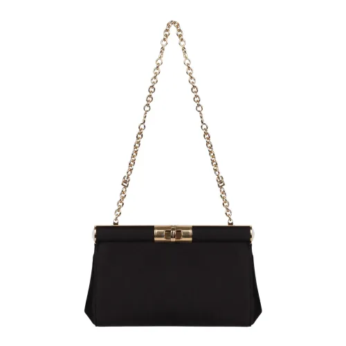 Dolce & Gabbana , Dolce & Gabbana Small satin Marlene bag ,Black female, Sizes: ONE SIZE