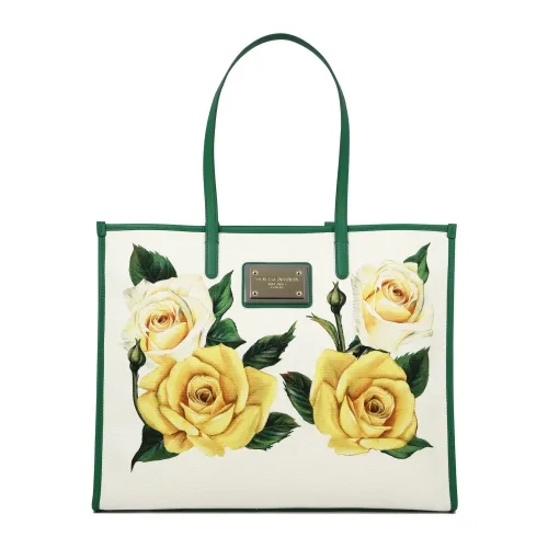 Dolce & Gabbana , Dolce & Gabbana Tote Bag With Rose Print ,Multicolor female, Sizes: ONE SIZE