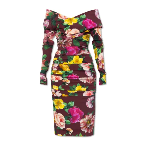 Dolce & Gabbana , Dress with floral motif ,Multicolor female, Sizes: