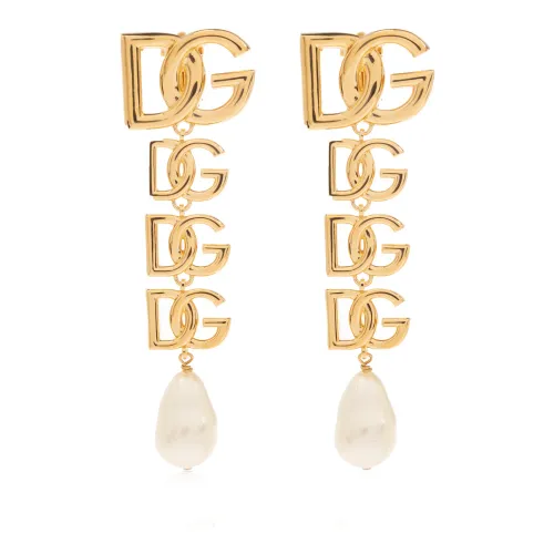 Dolce & Gabbana , Drop clip-on earrings ,Yellow female, Sizes: ONE SIZE