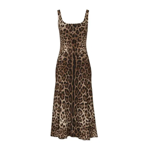 Dolce & Gabbana , Elegant Maxi Dress for Modern Women ,Brown female, Sizes:
