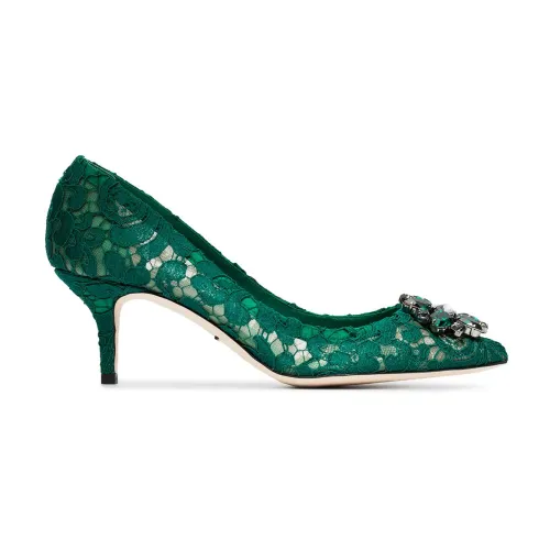 Dolce & Gabbana , Elevate Your Style with Bosco Heels ,Green female, Sizes: