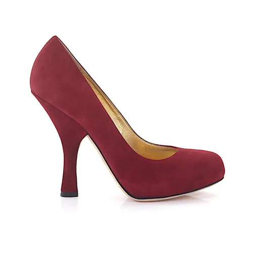 Dolce & Gabbana , Elevate Your Style with Leather Budapester Heels ,Red female, Sizes: