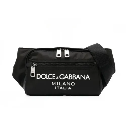 Dolce & Gabbana , Embossed Logo Belt Bag ,Black male, Sizes: ONE SIZE