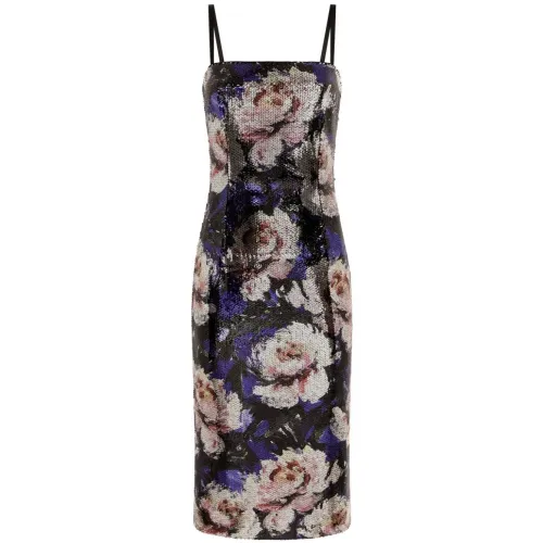 Dolce & Gabbana , Embroidered Sequin Midi Dress ,Multicolor female, Sizes:
