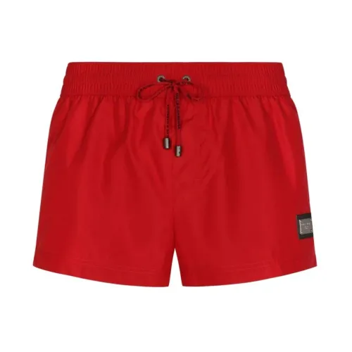 Dolce & Gabbana , Essential Collection Red Drawstring Swimshorts ,Red male, Sizes: