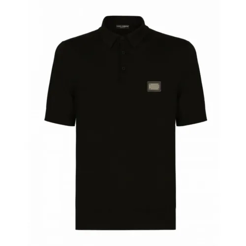 Dolce & Gabbana , Essential Polo Neck Jumper ,Black male, Sizes:
