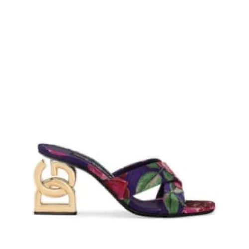 Dolce & Gabbana , Floral-Jacquard Mules ,Multicolor female, Sizes: