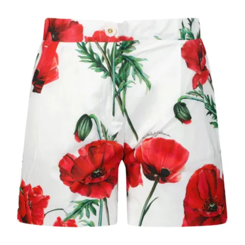 Dolce & Gabbana , Floral Kids Shorts with Elastic Waist ,White female, Sizes: