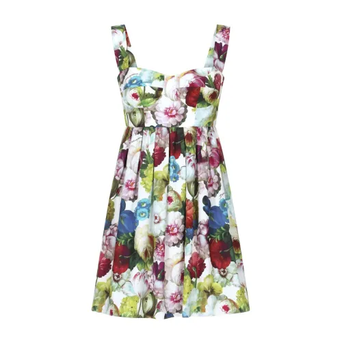 Dolce & Gabbana , Floral Print Bustier Dress ,Multicolor female, Sizes: