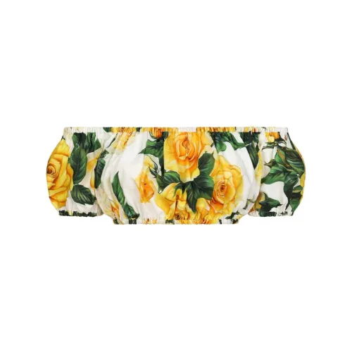 Dolce & Gabbana , Floral Print Off-Shoulder Top ,Multicolor female, Sizes: