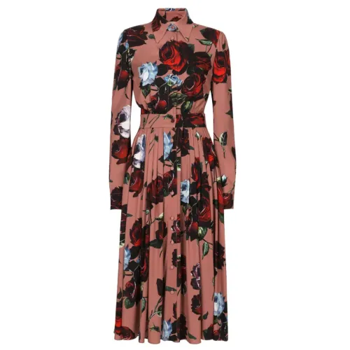 Dolce & Gabbana , Floral Print Silk Dress ,Multicolor female, Sizes: