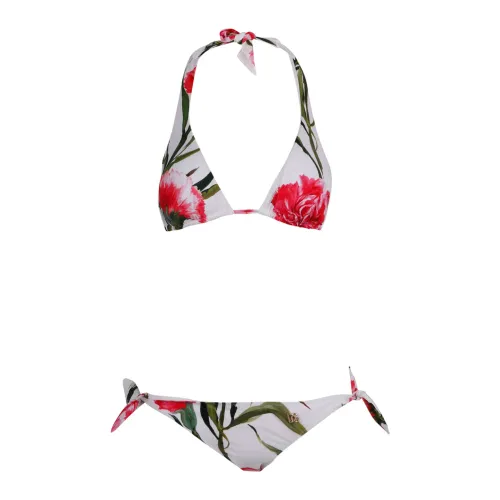 Dolce & Gabbana , Floral-print Triangle Bikini Set ,Multicolor female, Sizes: