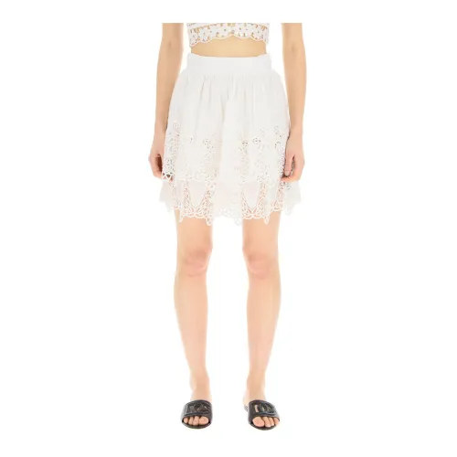 Dolce & Gabbana , Flounced Mini Skirt ,White female, Sizes: