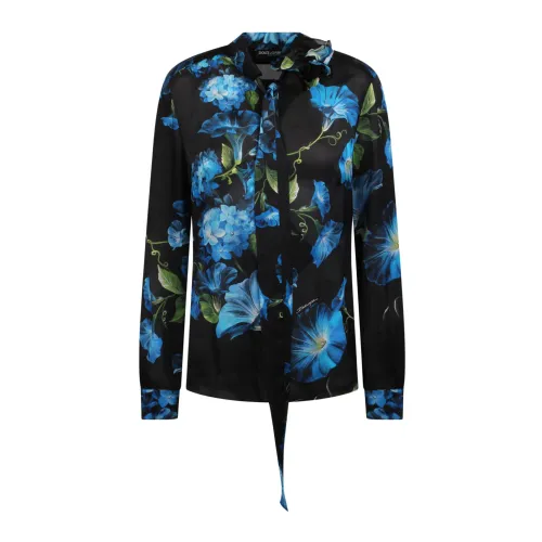 Dolce & Gabbana , Flower-print silk shirt with faux-flower detailing ,Multicolor female, Sizes: