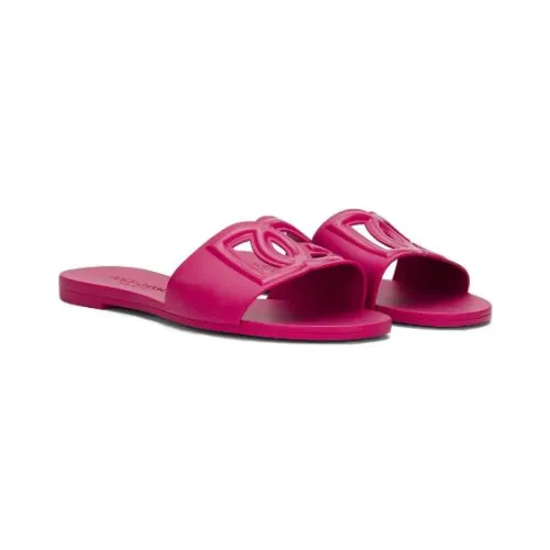 Dolce & Gabbana , Fuchsia Rubber Slip-On Sandal ,Pink female, Sizes: