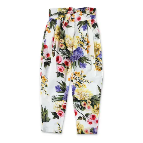 Dolce & Gabbana , Garden Print Poplin Pants ,Multicolor female, Sizes: