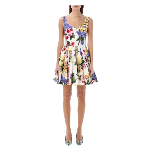 Dolce & Gabbana , Giardino Print Mini Dress ,Multicolor female, Sizes: