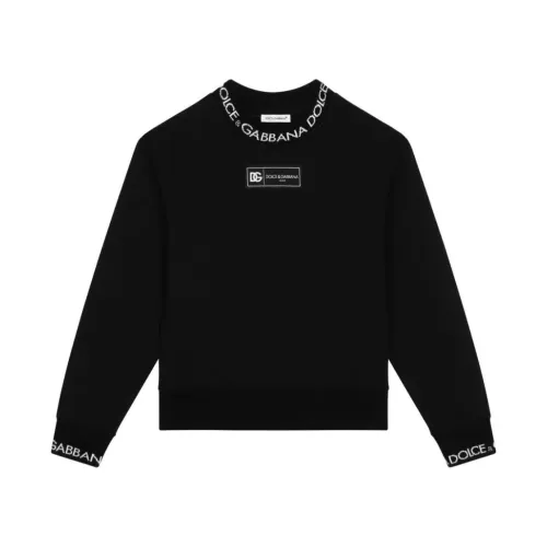 Dolce & Gabbana , Giracollo Sweatshirt ,Black unisex, Sizes: