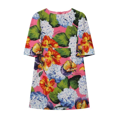 Dolce & Gabbana , Girl Dress - Fantasia - Regular Fit ,Multicolor female, Sizes:
