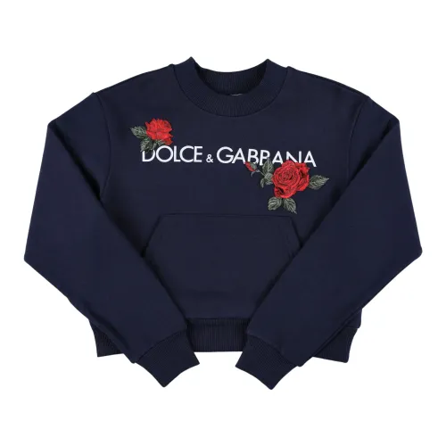 Dolce & Gabbana , Girls Clothing Knitwear Blue Aw23 ,Blue female, Sizes: