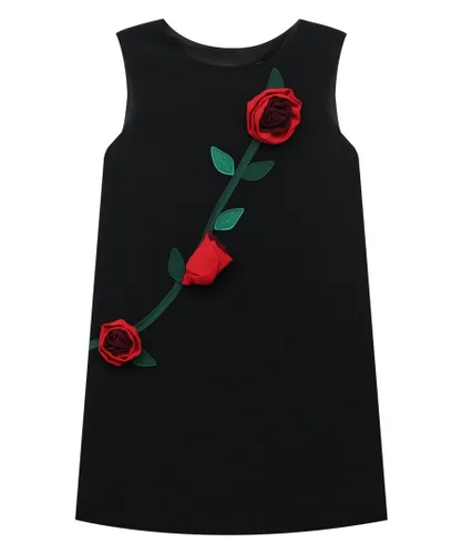 Dolce & Gabbana Girls Rose Dress - Black