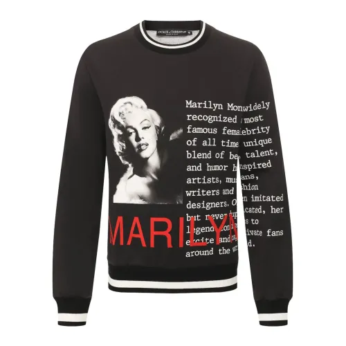Dolce & Gabbana , Glamorous Marilyn Monroe Sweatshirt ,Black male, Sizes: