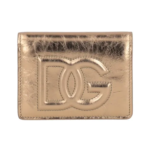 Dolce & Gabbana , Golden Wallet with Hidden Closure ,Yellow female, Sizes: ONE SIZE