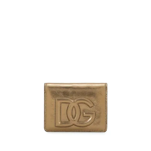 Dolce & Gabbana , Golden Wallets - Small Leather Goods ,Beige female, Sizes: ONE SIZE