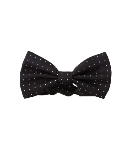 Dolce & Gabbana Gray 100% Silk Adjustable Neck Papillon Mens Tie - Black - One