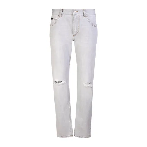 Dolce & Gabbana , Gray Cotton Denim Jeans for Men ,Gray male, Sizes:
