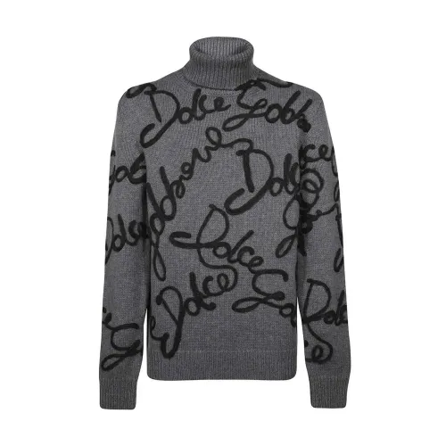 Dolce & Gabbana , Gray Sweater with Turtleneck ,Gray male, Sizes: