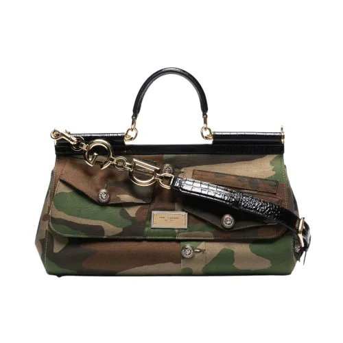 Dolce & Gabbana , Green Camouflage Tote Bag ,Green female, Sizes: ONE SIZE