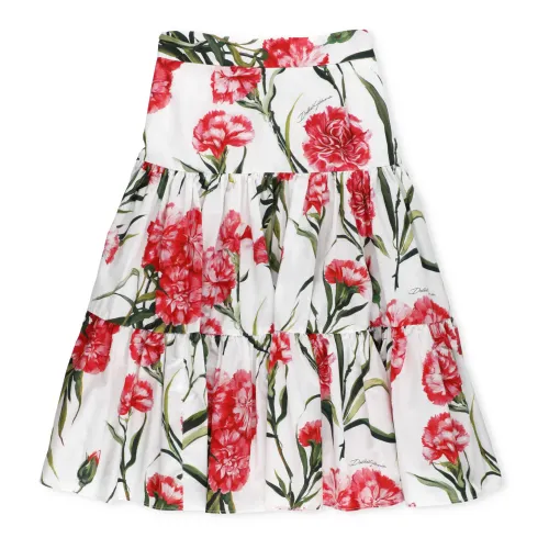 Dolce & Gabbana , Happy Garden Garofani Flared Skirt ,Multicolor female, Sizes: