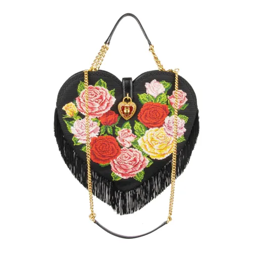 Dolce & Gabbana , Heart Crochet Bag ,Black female, Sizes: ONE SIZE