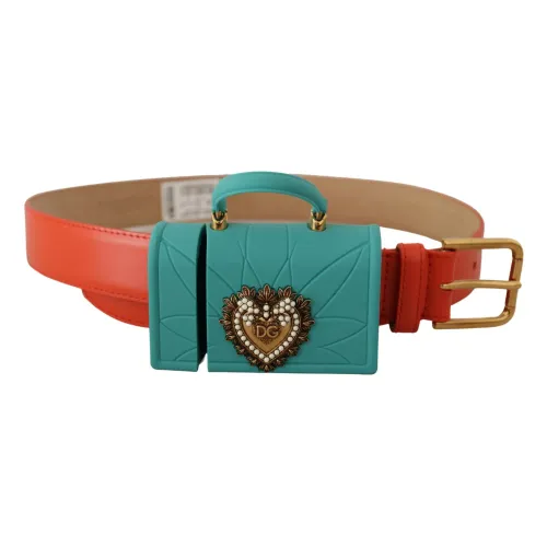 Dolce & Gabbana , Heart Micro Bag Headphones Belt ,Orange female, Sizes: